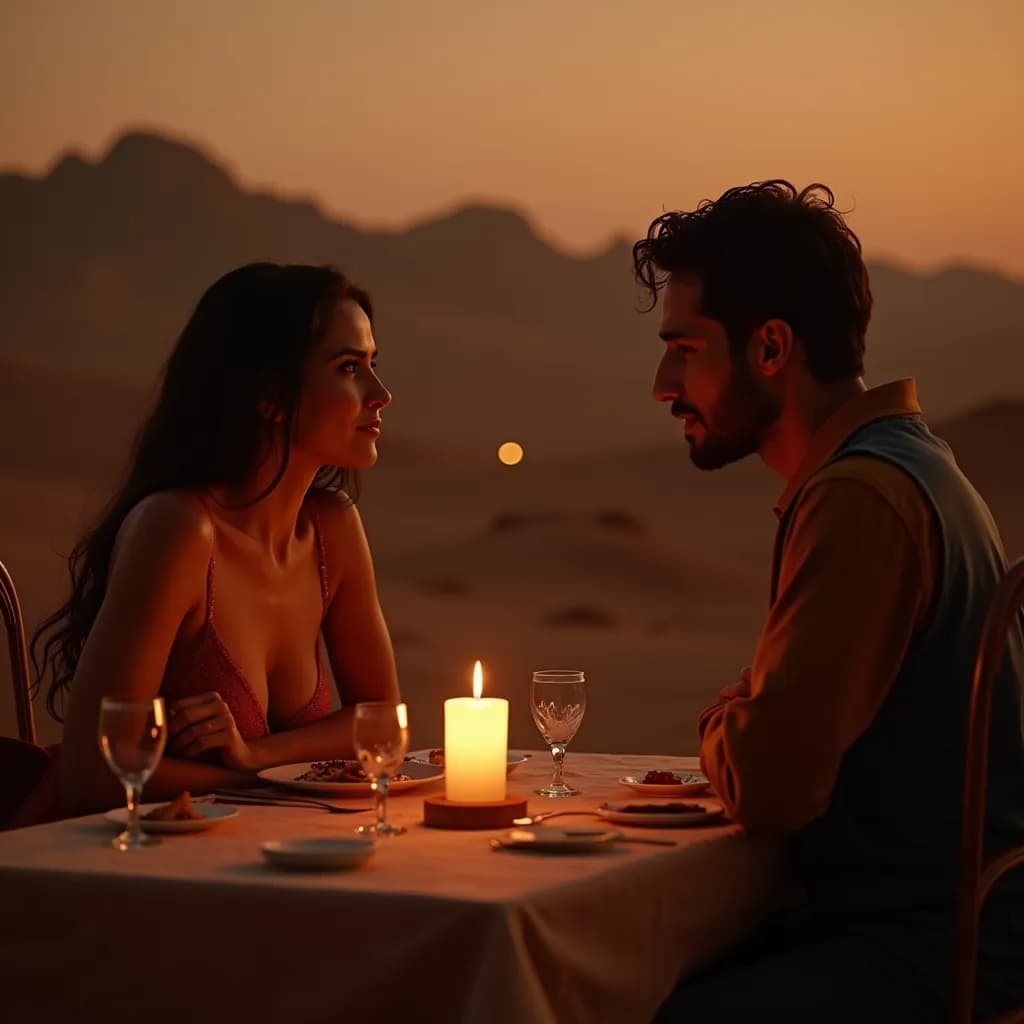 A candlelight dinner date on mars